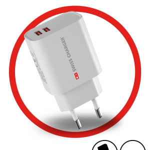 Çift Usb Girişli 18w Hızlı Şarj Cihazı Şarj Adaptörü Sch-40027